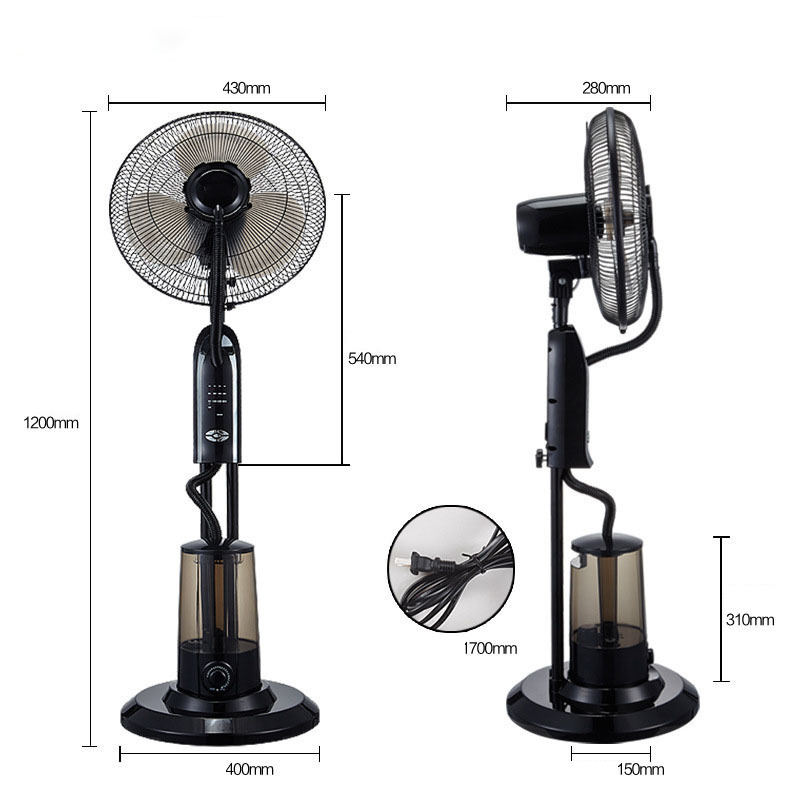 DD2627  Home Outside BBQ Summer Stand Fan With Water Container Sprayer Stay Cool Outdoors Misting Fan