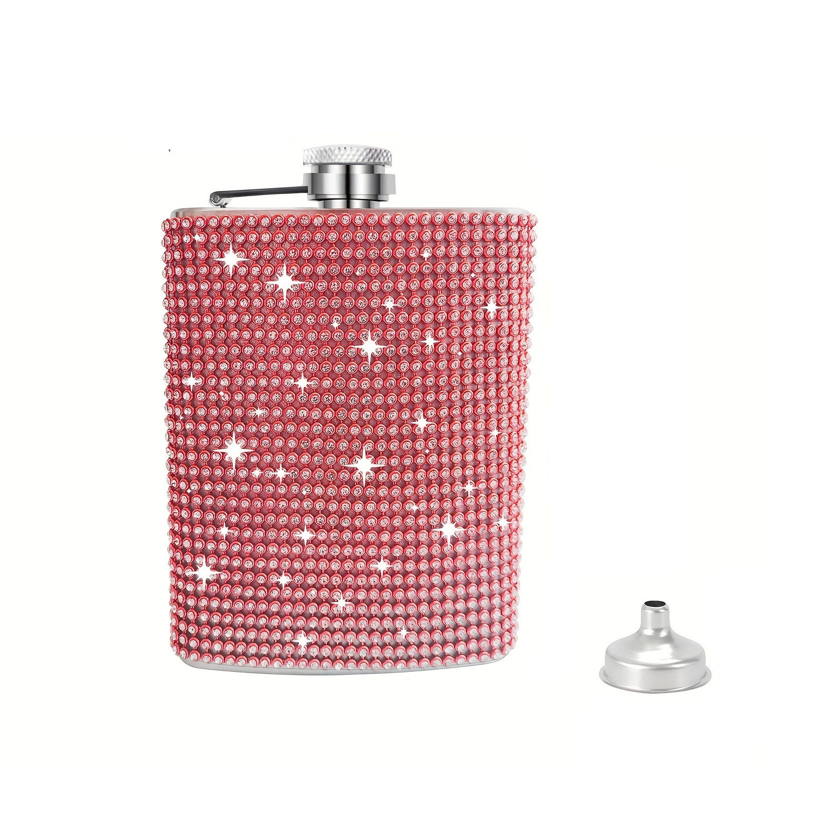 DD2742  Reusable Rhinestone Glitter Alcohol Flask 6OZ 8oz Matte Black Whisky Wine Pot Liquor Bottle Diamond Bling Hip Flasks