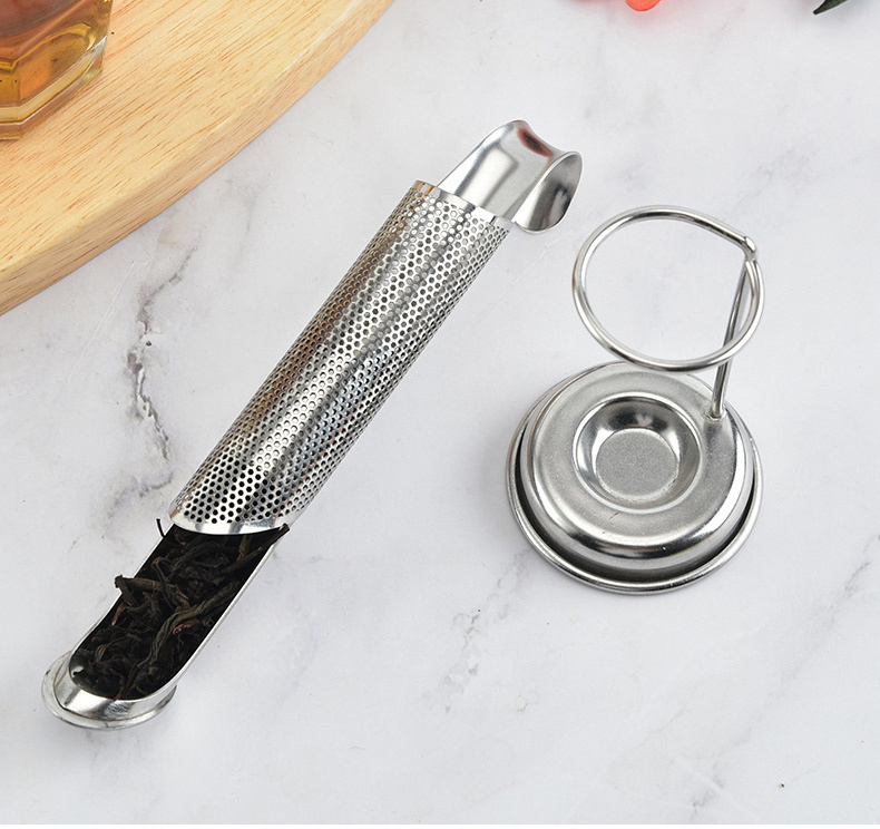 DD2473   Food Grade Fine Mesh Tea Hanging Cup Stainless Steel Filter Stick Pipe Tea Infuser for Loose Tea