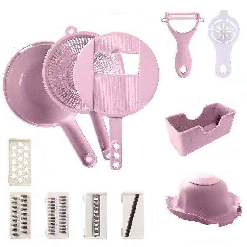 LT005 Kitchen Multi Functional Shredder Potato Carrot Peeler Drain Basket Blade Cutter Manual Slicer Vegetable Grater