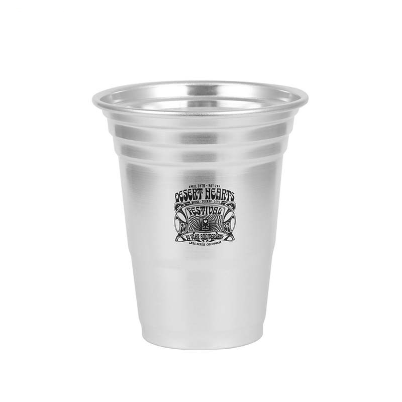 DD2020  Custom Logo Promotional Party Bar Aluminum Drinking Cup Beer Metal Tumbler Disposable Aluminum Cup 12oz Recyclable Cup