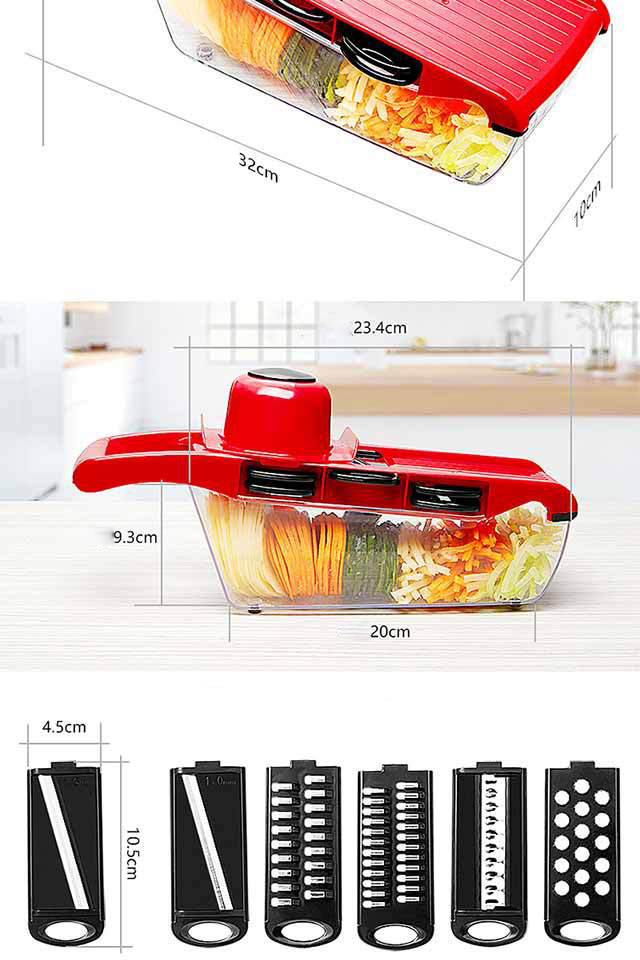 T150 Multifunctional Vegetable Cutter With Steel Blade Kitchen Accessories Mandoline Slicer Potato Peeler Carrot Cheese Grater