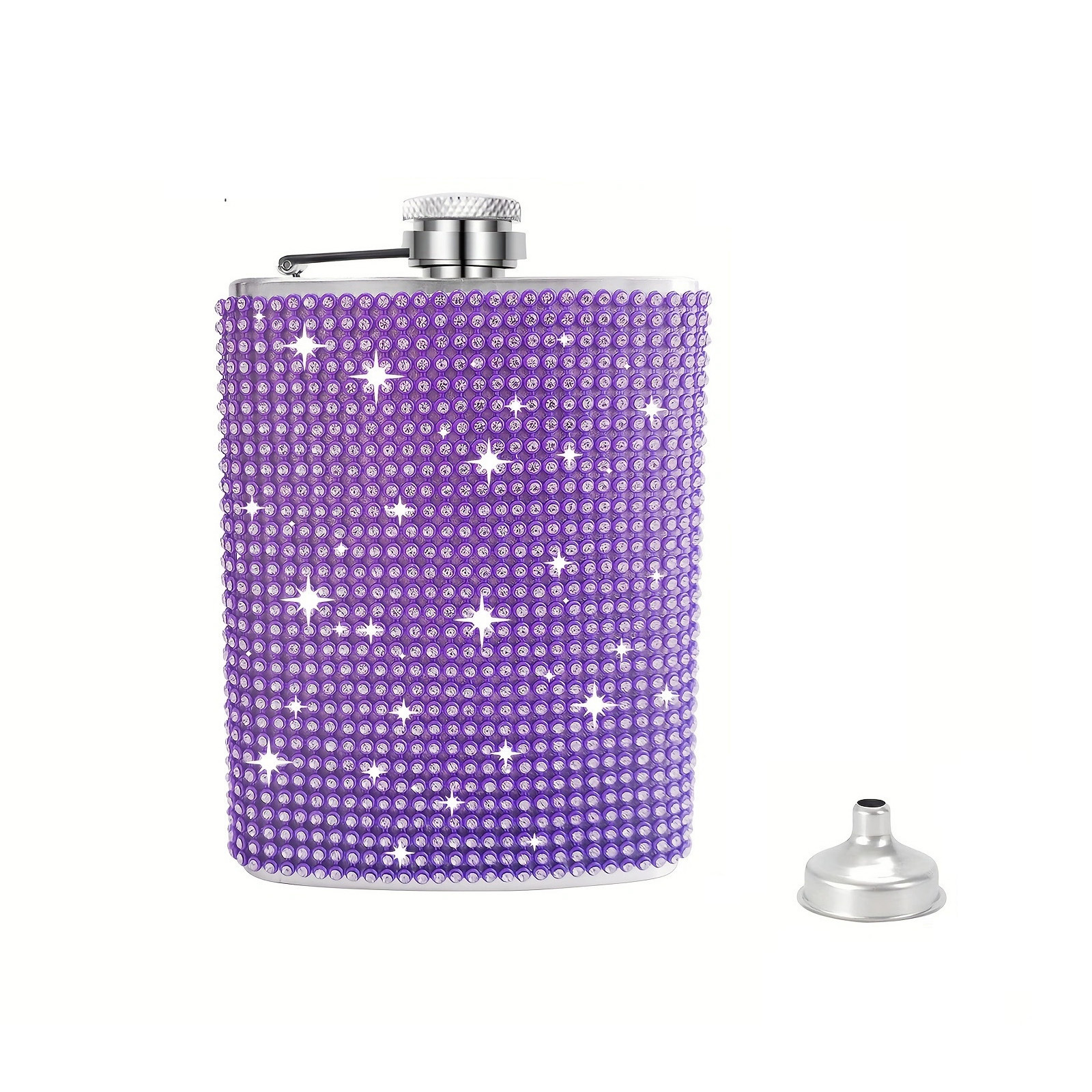 DD2742  Reusable Rhinestone Glitter Alcohol Flask 6OZ 8oz Matte Black Whisky Wine Pot Liquor Bottle Diamond Bling Hip Flasks