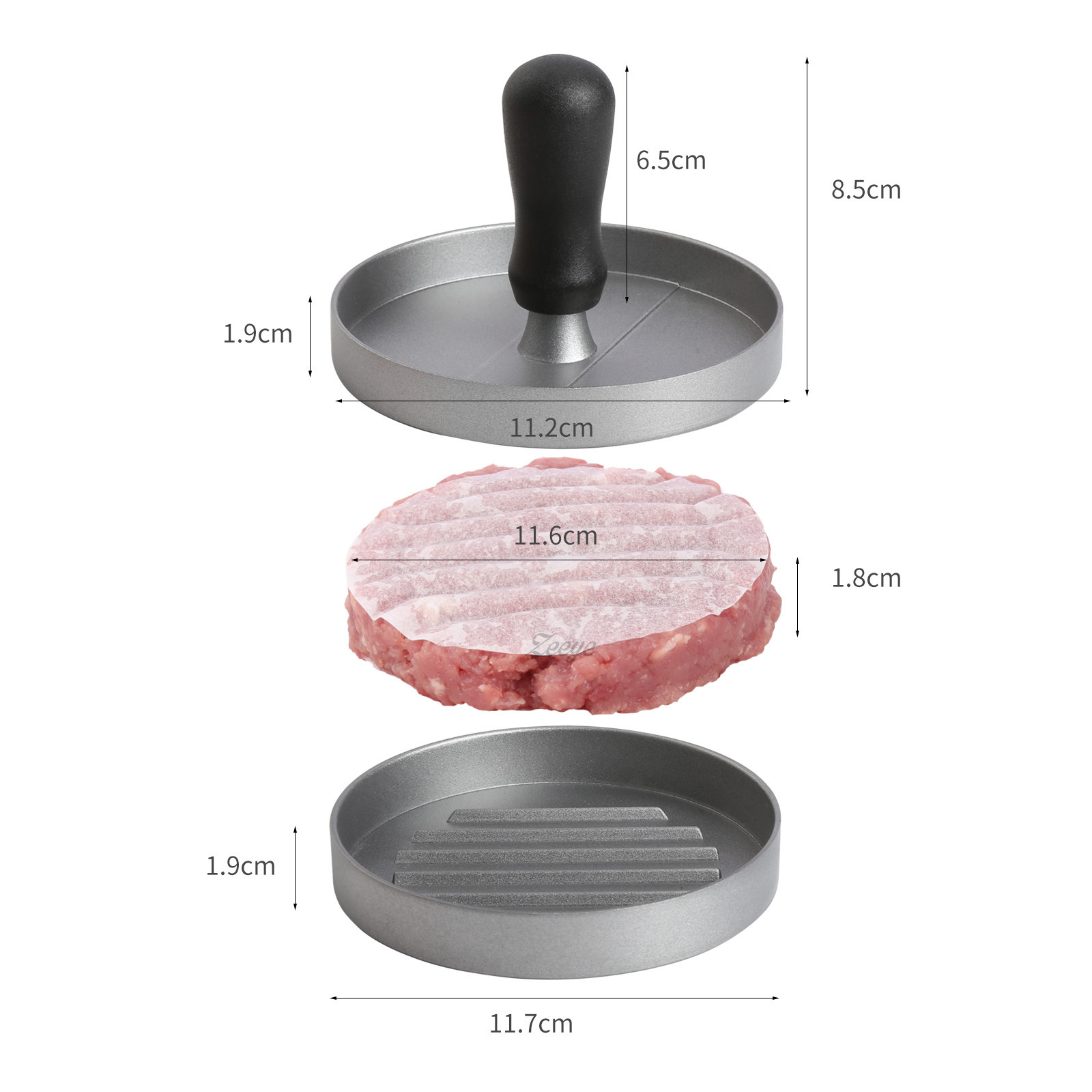 DD1131   DIY Kitchen Plastic Handle Patty Hamburger Maker with Wax Paper Manual Non-stick Pie Mold Beef Meat Burger Press