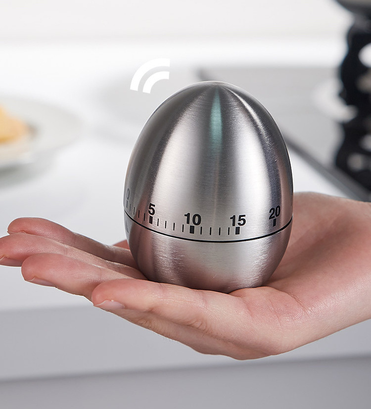 WMT47 Creative Egg Shape Kitchen Clock Mechanical Rotating Alarm Cute Timer 60 Minutes Kitchen Cooking Calculagraph