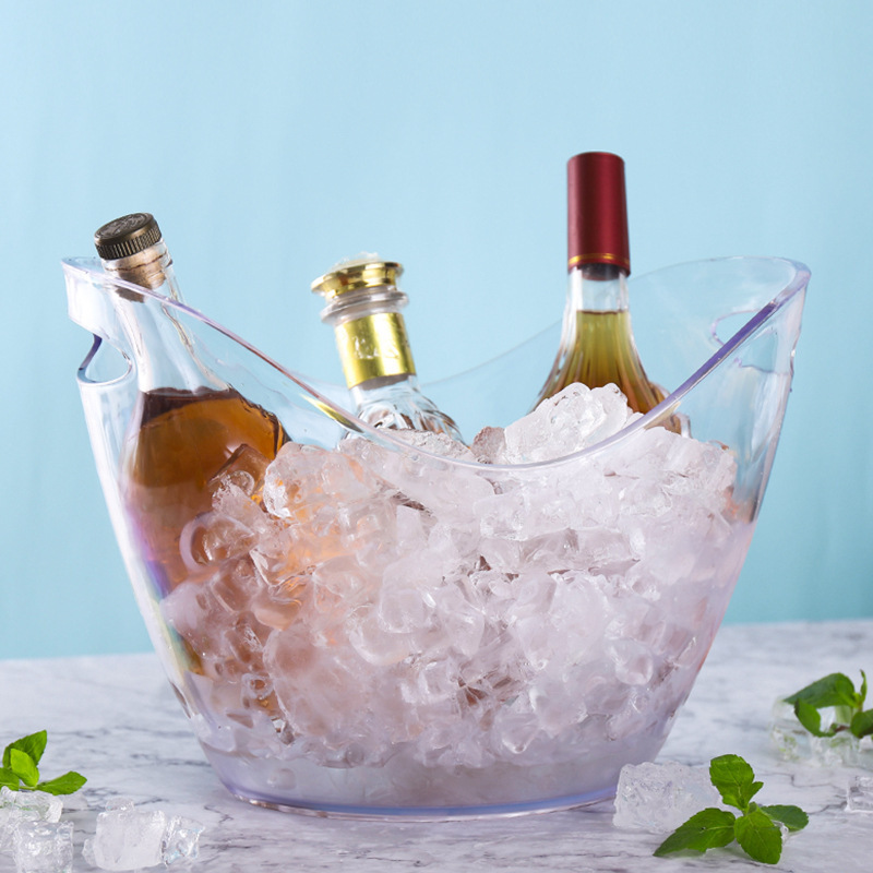 DD634 Bar Tool 8L Acrylic Clear Pail Cooler Wine Champagne Tub Beer Cold Barrel Transparent Ingot Beer Ice Bucket