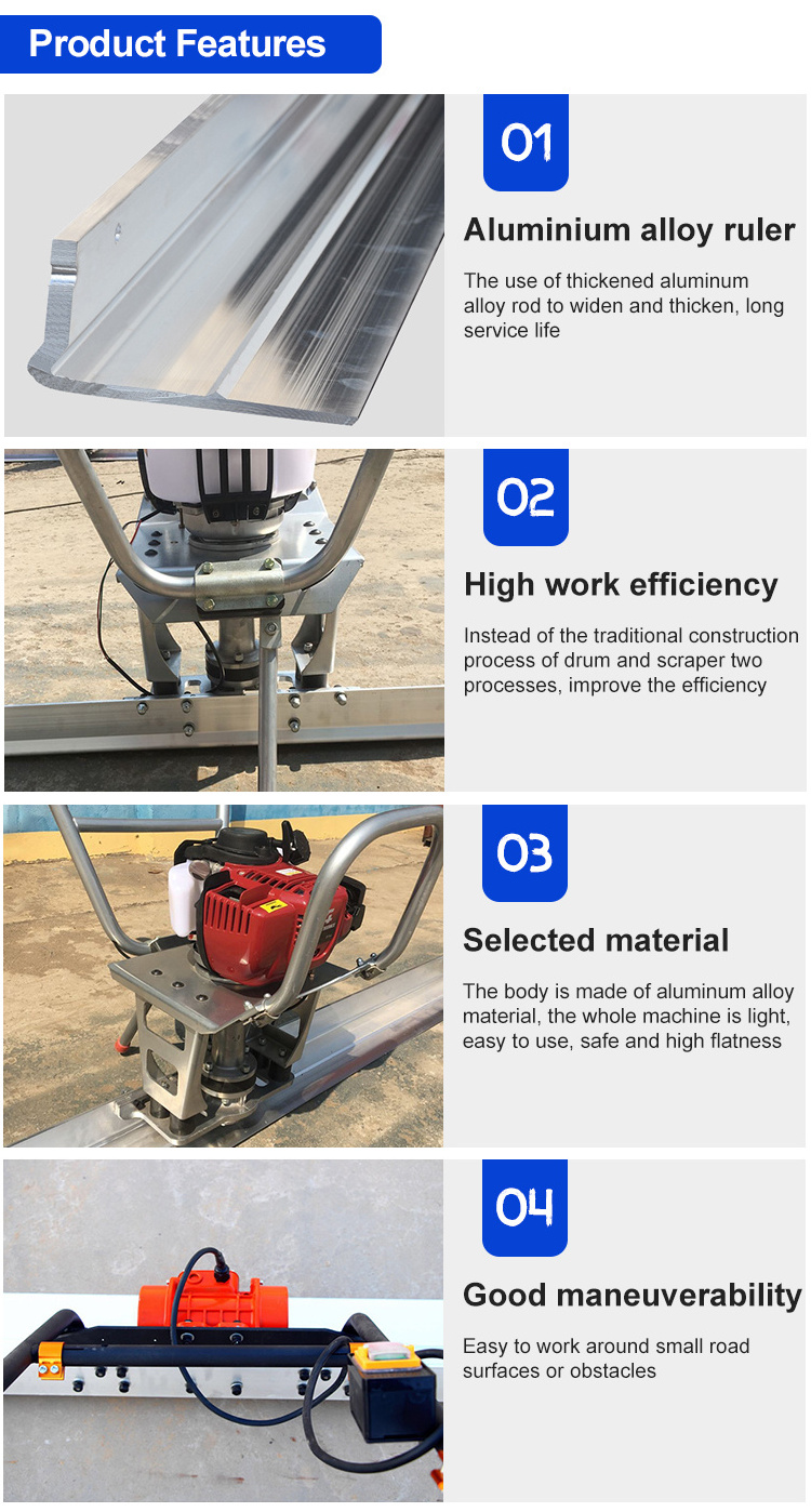 Manufacturer Vibrating Concrete Screed Vibratory Floor Leveling Surface Finishing Machine