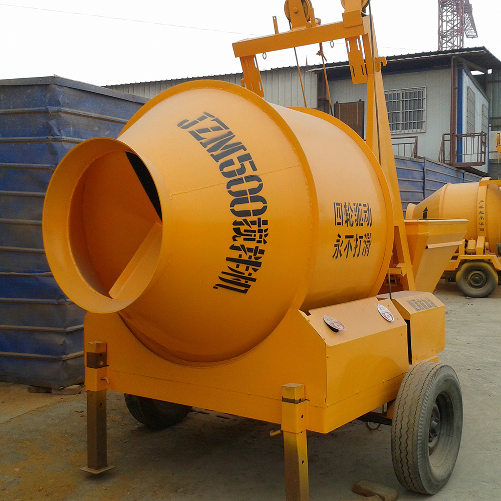 Concrete Bucket Mixer Mobile Portable Concrete Mixer New Design Modern Professional JZM500 Cement Mixer Drum