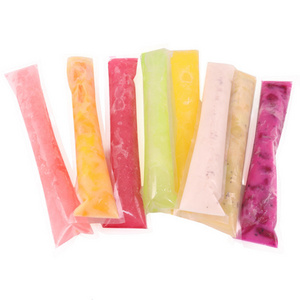 Magic Brand 500pcs Low Moq Disposable Transparent Three Side Seal Bags With Zipper Ice Pop Plastic Tube