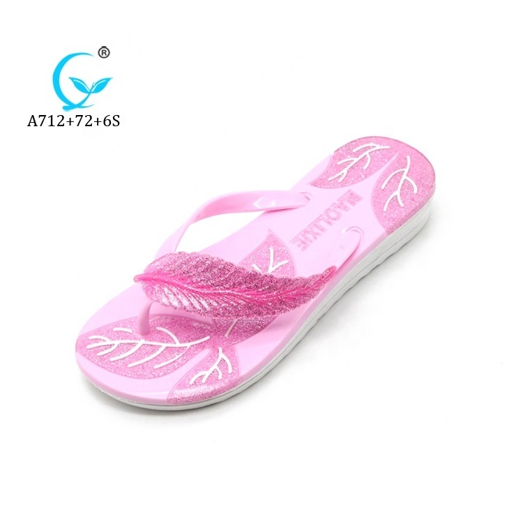 wholesale price fancy ladies design heel sandals rubber women flip flops slipper