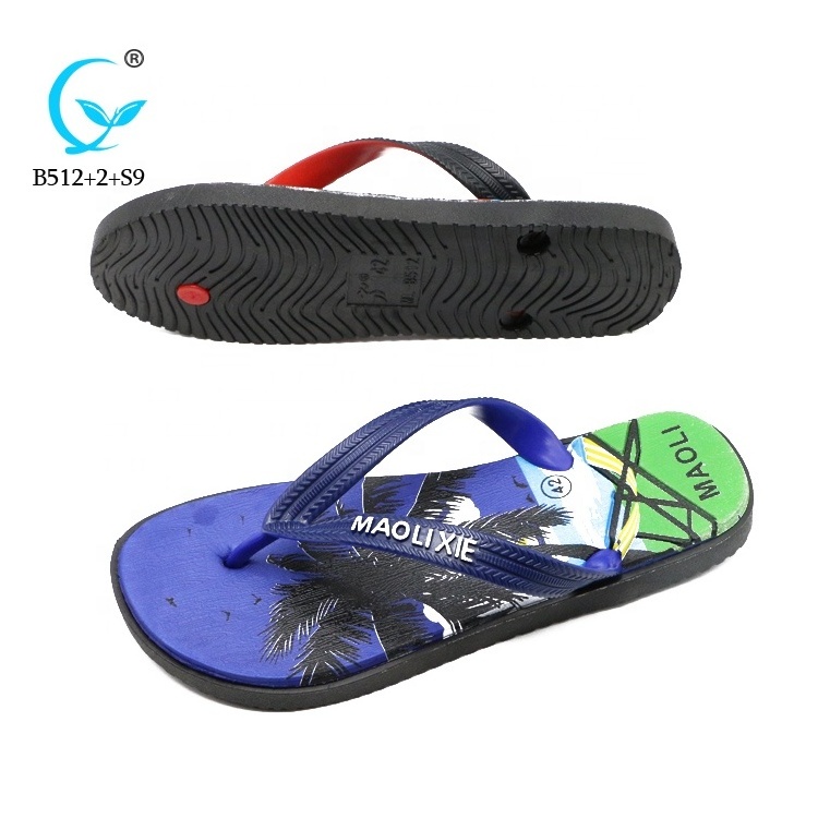 New Hawaii style beach men slippers Rubber and eva men flip flops