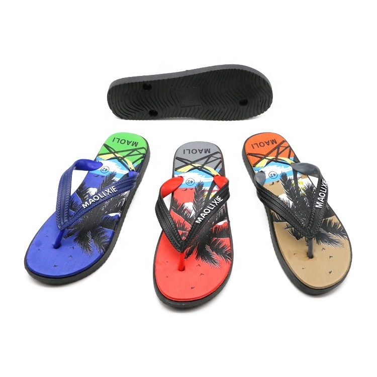 New Hawaii style beach men slippers Rubber and eva men flip flops