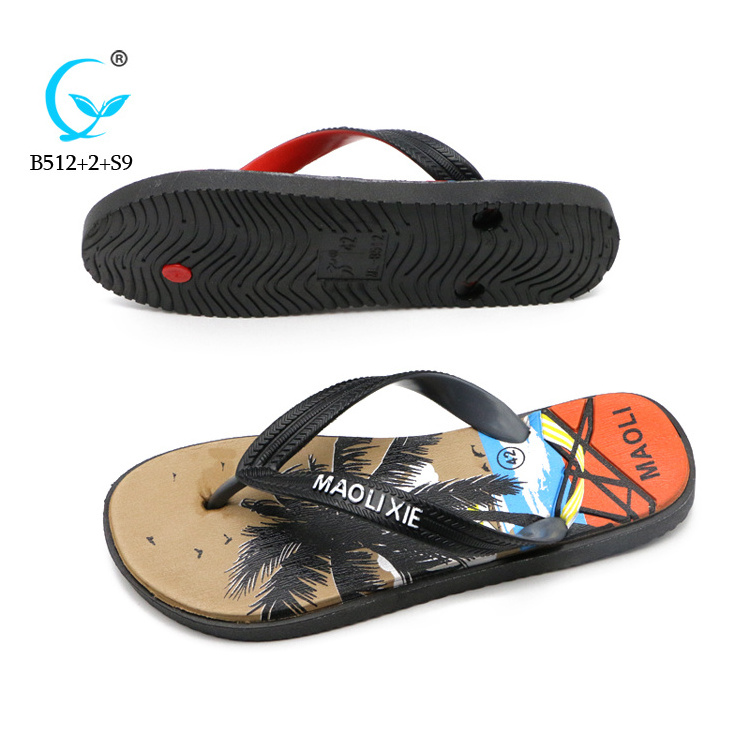 New Hawaii style beach men slippers Rubber and eva men flip flops