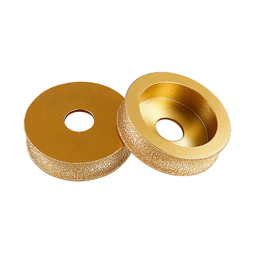 China Hot Products 75mm Round Vacuum Brazed Diamond Grinding Wheel For Granite Marble Stone Edge Grinding