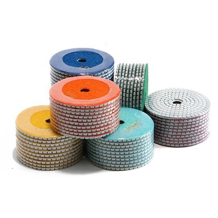 4*100mm wet polishing pad  High Efficiency Diamond Resin Polishing Pad for Stone