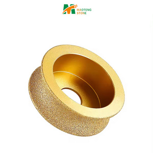 China Hot Products 75mm Round Vacuum Brazed Diamond Grinding Wheel For Granite Marble Stone Edge Grinding