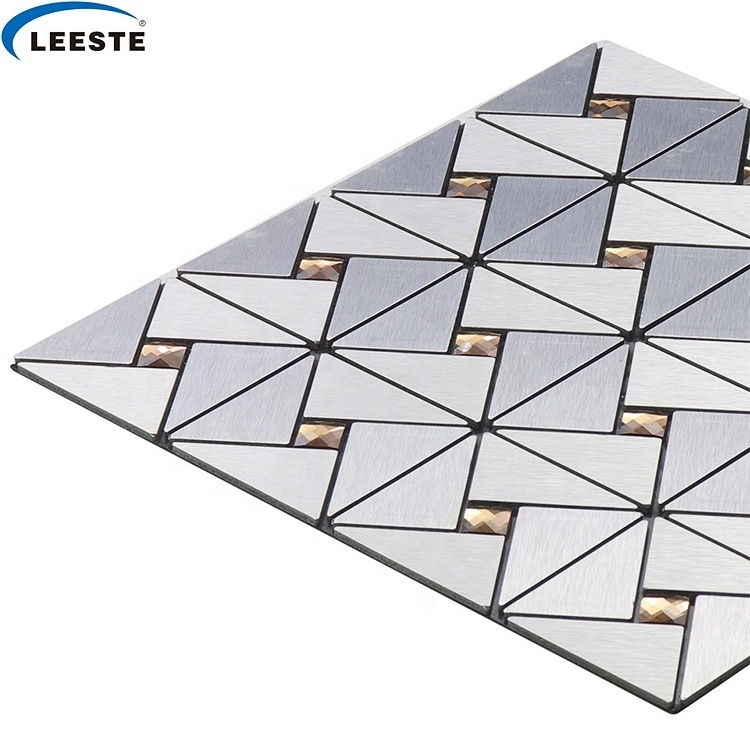 Top selling stone natural marmer for kitchen backsplash Brushed metal mosaic tiles