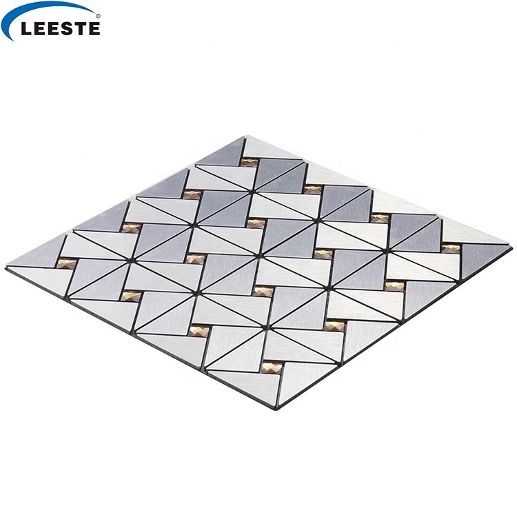 Top selling stone natural marmer for kitchen backsplash Brushed metal mosaic tiles