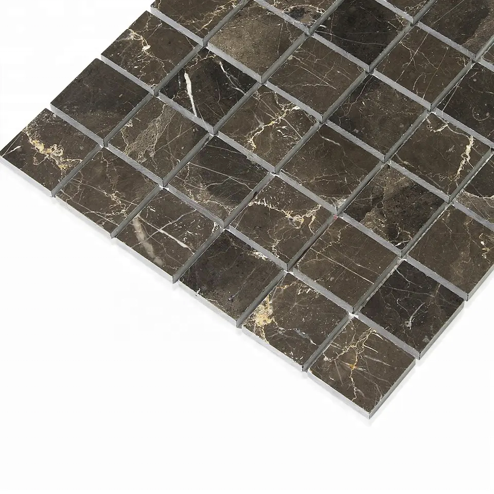 High Quality Bathroom Kitchen wall floor decoration 2'' Square China Dark Emperador Marble Mosaic