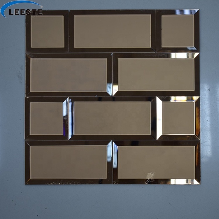 Popular Decorative for kitchen backsplash bathroom Mirror wall 3d  Mix Gold Glass Mosaic Tiles