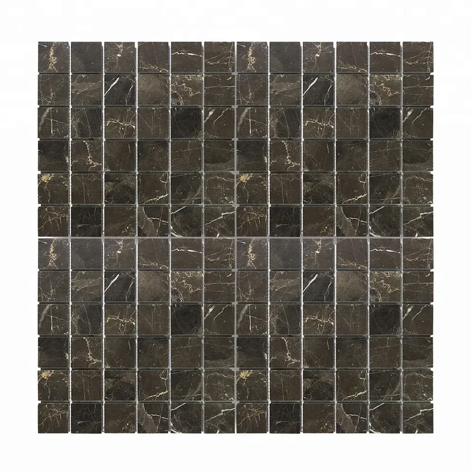 High Quality Bathroom Kitchen wall floor decoration 2'' Square China Dark Emperador Marble Mosaic