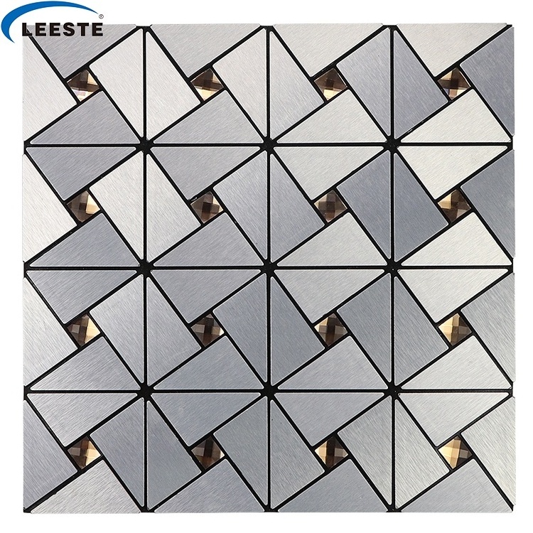 Top selling stone natural marmer for kitchen backsplash Brushed metal mosaic tiles