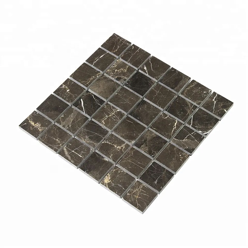 High Quality Bathroom Kitchen wall floor decoration 2'' Square China Dark Emperador Marble Mosaic