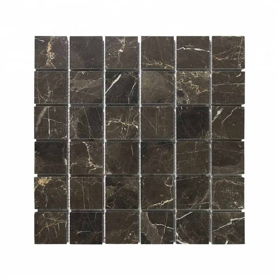 High Quality Bathroom Kitchen wall floor decoration 2'' Square China Dark Emperador Marble Mosaic