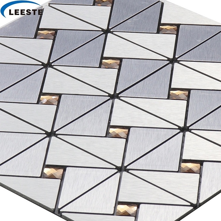 Top selling stone natural marmer for kitchen backsplash Brushed metal mosaic tiles