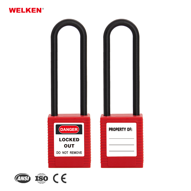 Top seller padlock manufacturing Nylon Safety Padlock Master Insulation 76mm long shackle lockout tagout padlock lock locks