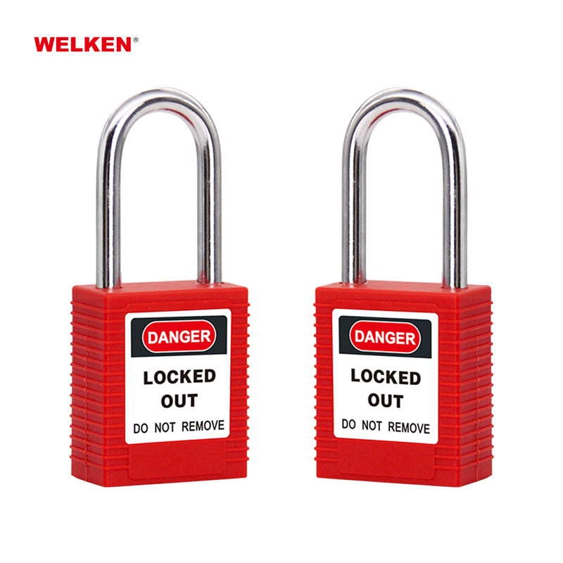 Manufacturer OEM nylon plastic 38mm shackle security and safety padlock lockout tagout LOTO