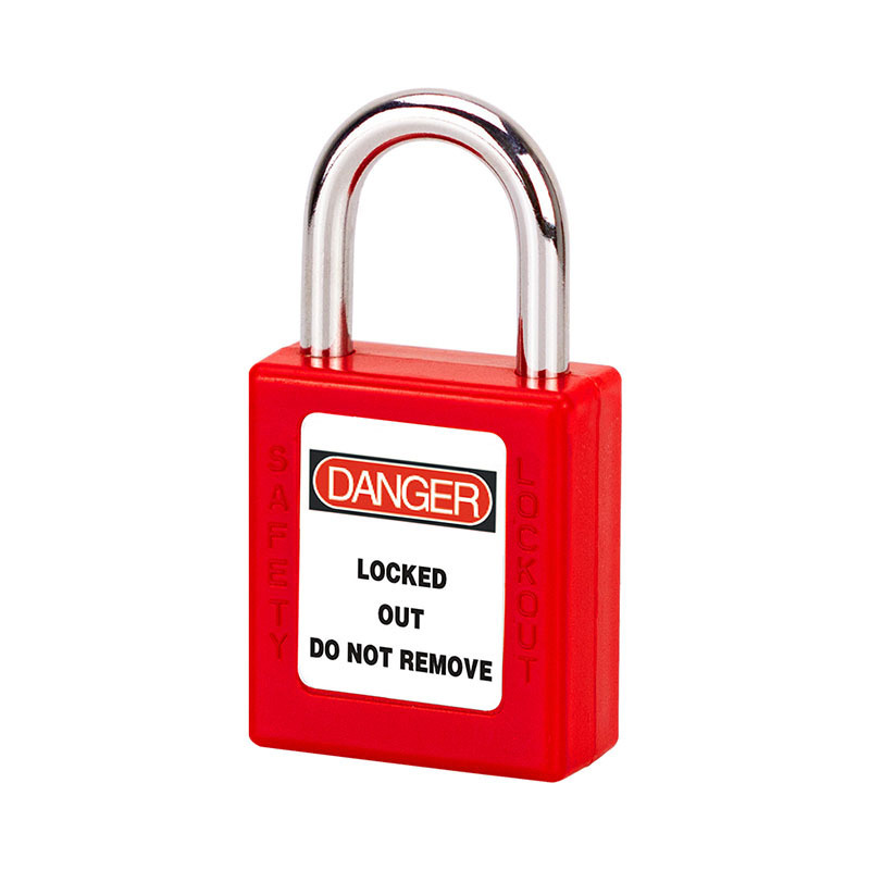 industrial plastic abs red pad lock key loto lockout safety padlock