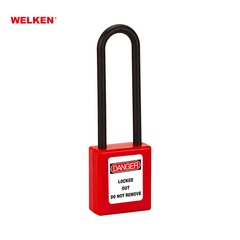 76mm nylon shackle lock locks Insulation Nylon lockout Safety security padlock ABS plastic  lockout padlock