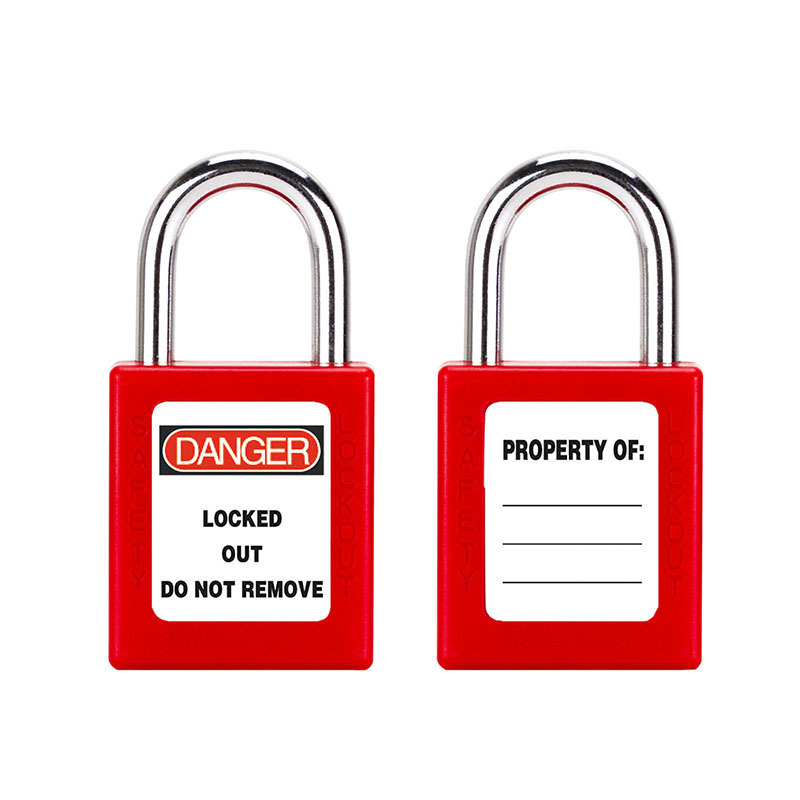 industrial plastic abs red pad lock key loto lockout safety padlock