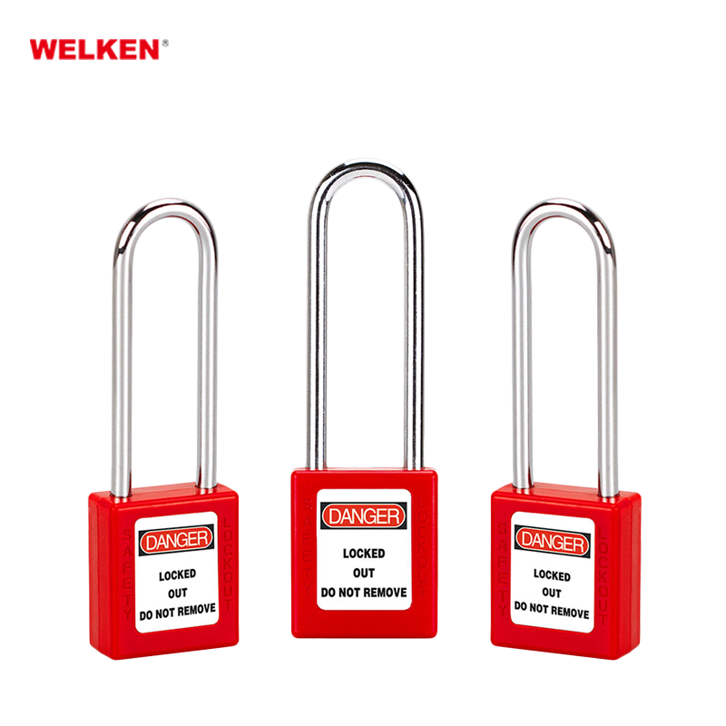 KD KA master key OEM cheap steel long shackle abs plastic security padlock Loto Locks