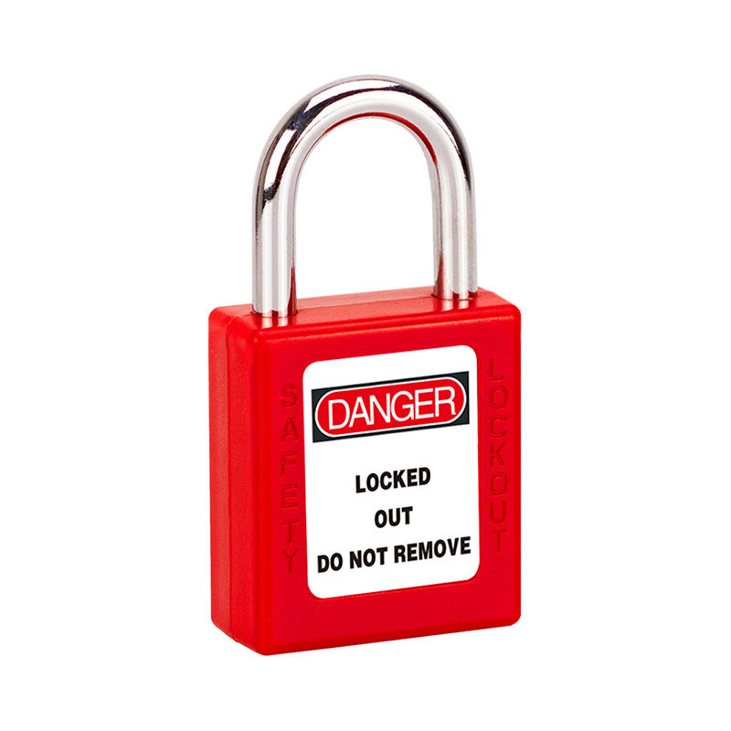 industrial plastic abs red pad lock key loto lockout safety padlock