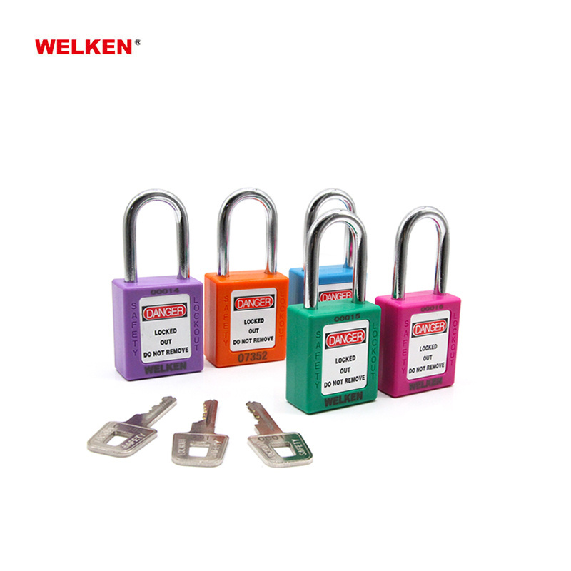 Hot Sale ABS Plastic 38mm Safety Lockout Tagout Padlock with different keys