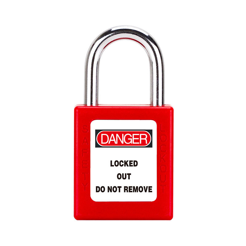 industrial plastic abs red pad lock key loto lockout safety padlock