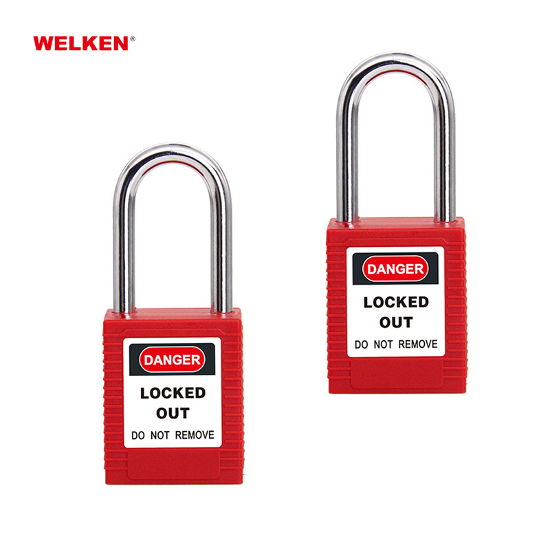 nylon 38mm long shackle plastic Lockout Tagout Padlock electrical safety lock locks