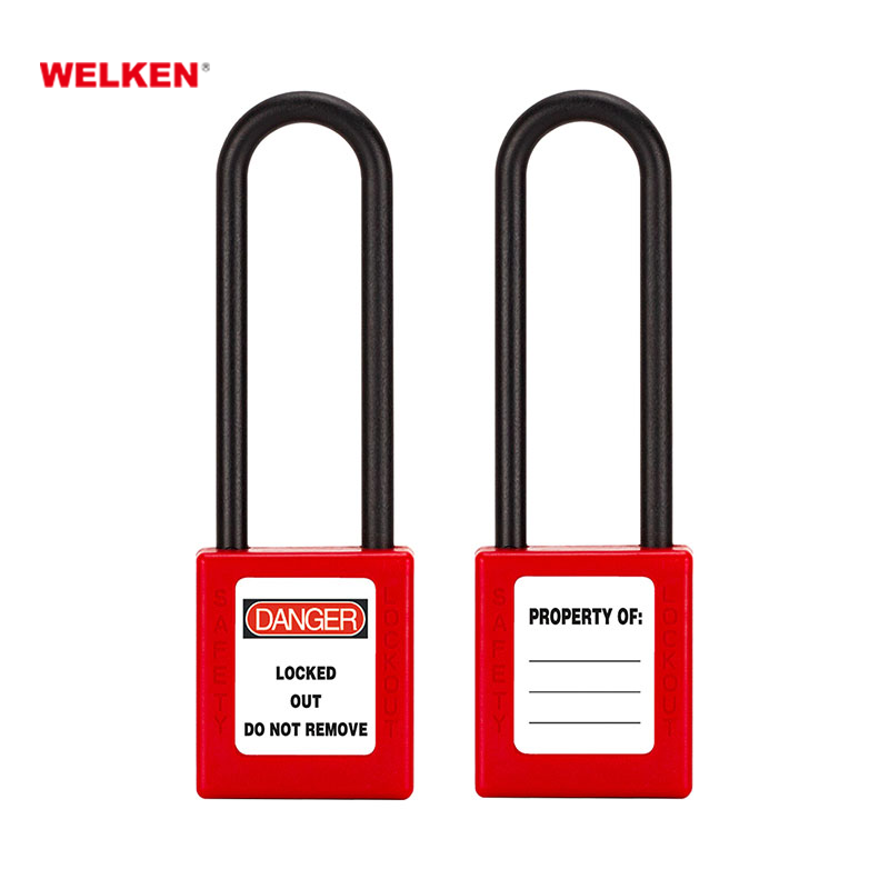 76mm nylon shackle lock locks Insulation Nylon lockout Safety security padlock ABS plastic  lockout padlock