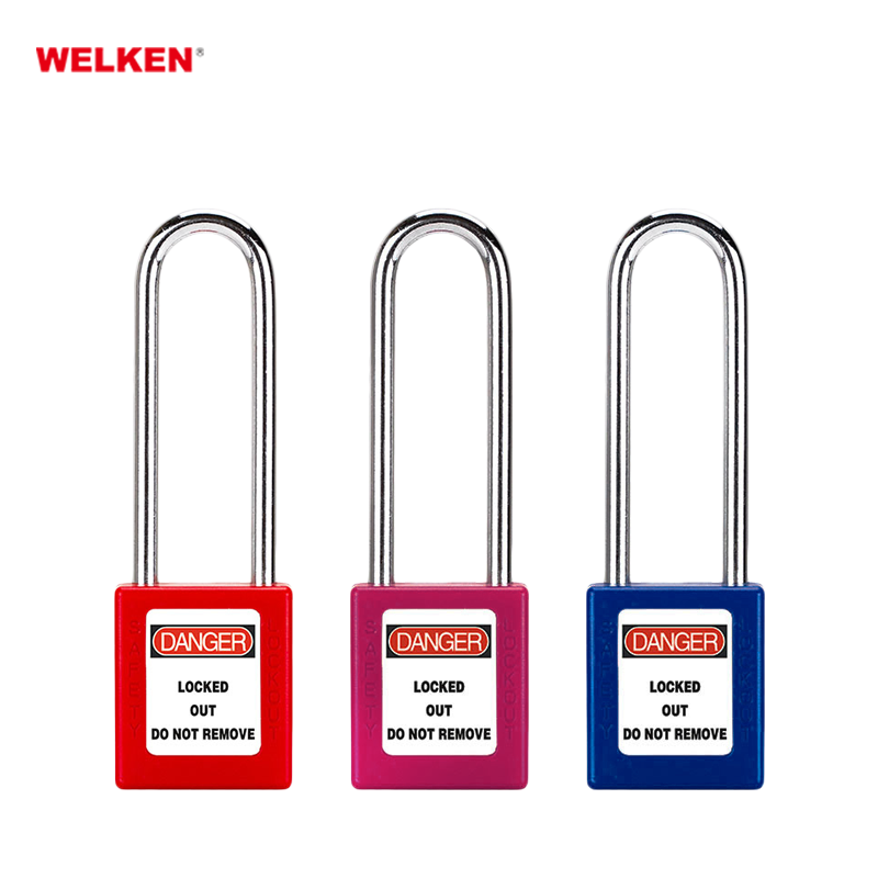 KD KA master key OEM cheap steel long shackle abs plastic security padlock Loto Locks