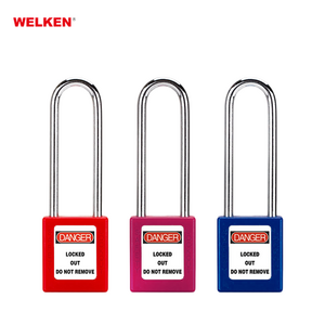 KD KA master key OEM cheap steel long shackle abs plastic security padlock Loto Locks