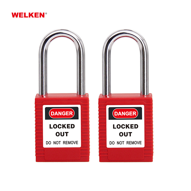 Manufacturer OEM nylon plastic 38mm shackle security and safety padlock lockout tagout LOTO