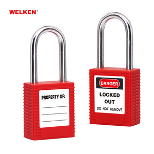 Manufacturer OEM nylon plastic 38mm shackle security and safety padlock lockout tagout LOTO