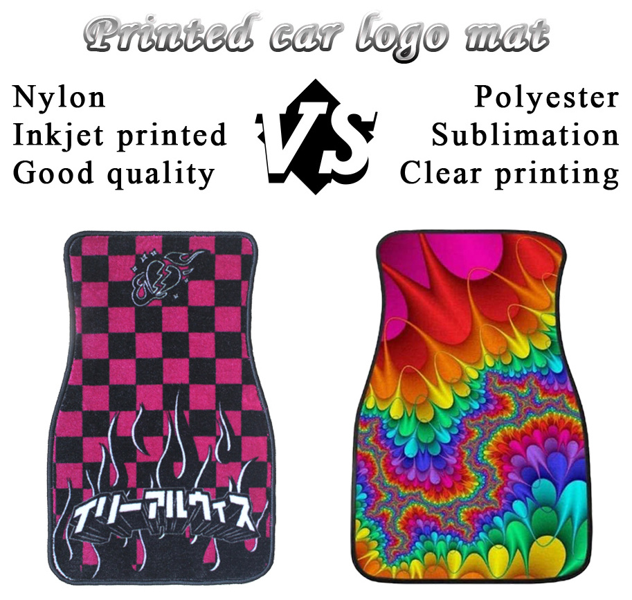 universal blank sublimation Custom luxury rubber Printed floor foot  designer car wash mat logo pvc custom  car carpet mats