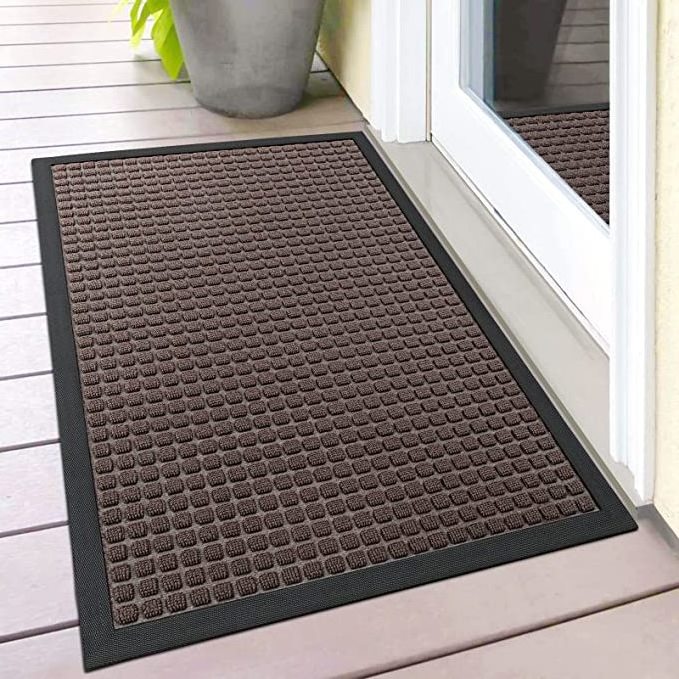 Commercial carpet anti slip rug welcome customized rubber backed Polyester pp Plain doormat for home entrance Door floor Mat