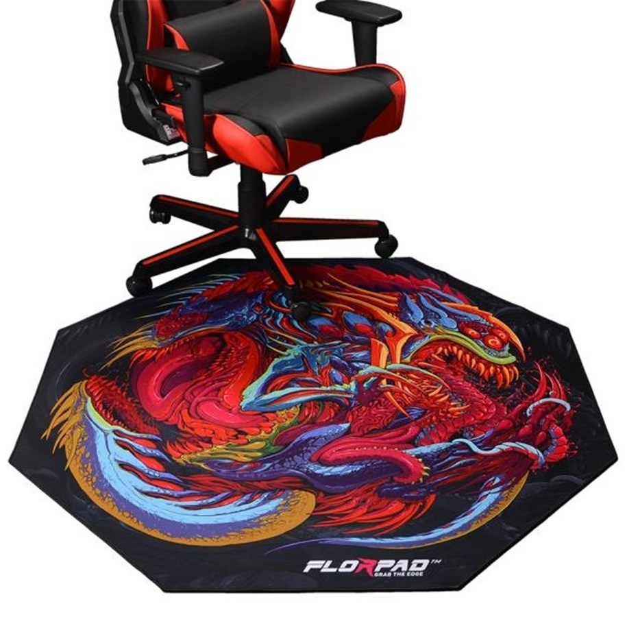 Customized Printed  Logo Gaming Anti-Slip PVC Rolling Chair Floor Mat for Chair Carpet