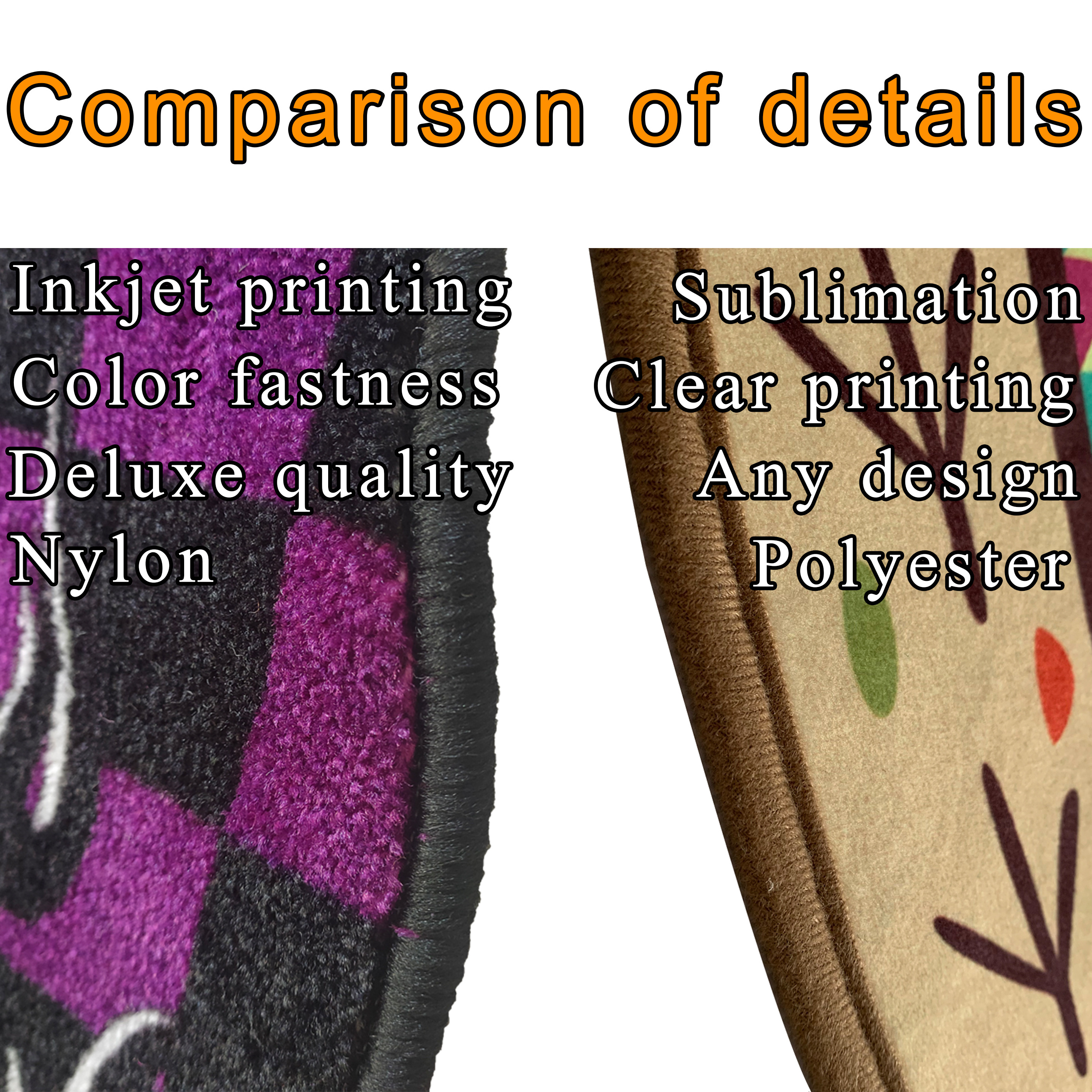 universal blank sublimation Custom luxury rubber Printed floor foot  designer car wash mat logo pvc custom  car carpet mats