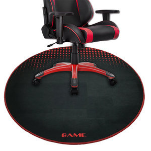 Custom Red Black Pattern Gaming Chair Mat for floor Protection in Office and Home