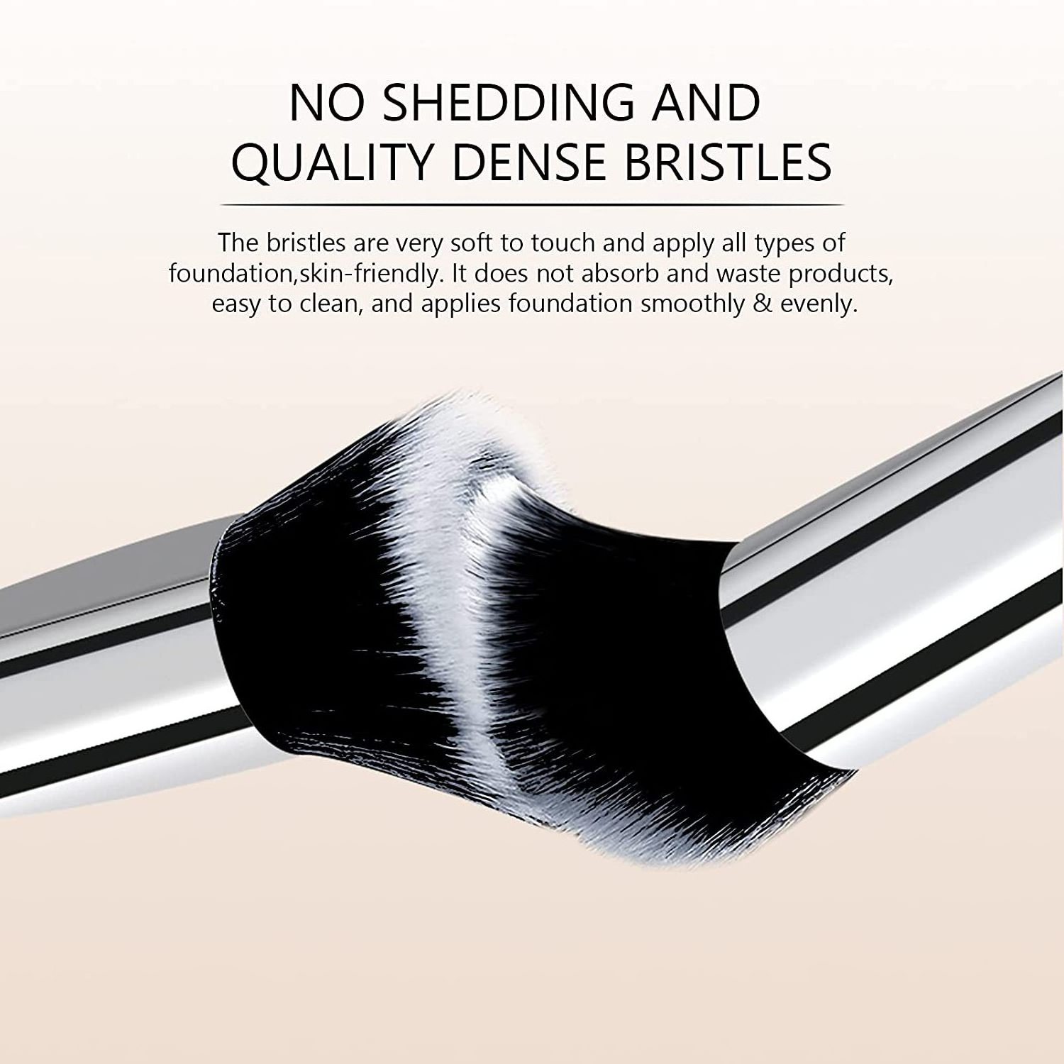 2024  Logo Flat Foundation Brush For Face Best Seller Black Makeup Brush Flat Single Private Label Soft Kabuki Brush With Case